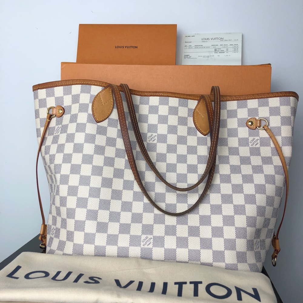 SOLD Louis Vuitton Damier Azur Neverfull Rose MM